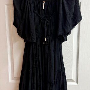 Free People Endless Summer Black Gauze Mini Dress - Size M NWOT